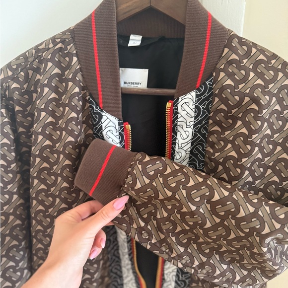 Burberry Brown Monogram Bomber Jacket - Picture 6 of 7